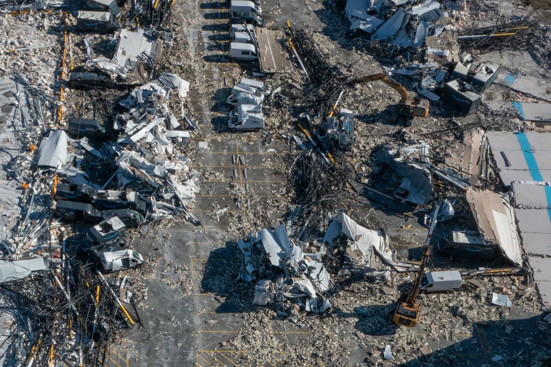 Crews at Amazon center